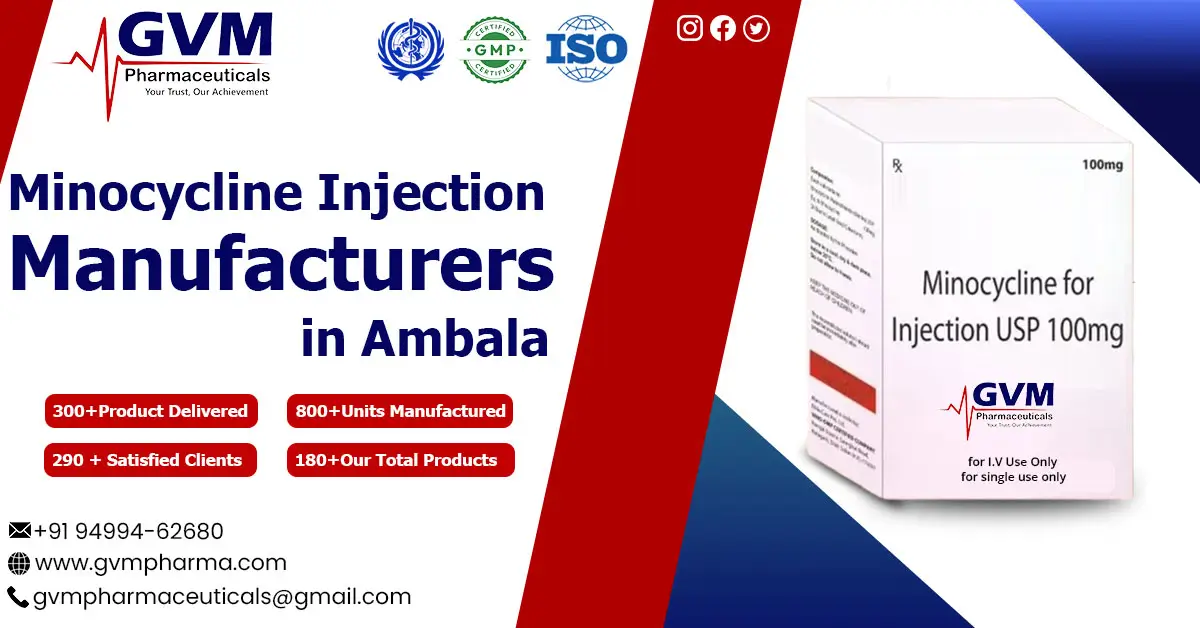 Minocycline Injection Manufacturers in Ambala | GVM Pharmaceuticals